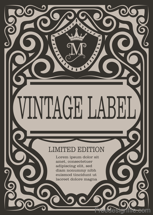 Vintage with retro labels template vectors 08