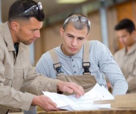 Warehouse for storage products and active work colleagues Stock Photo 05