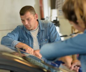 Warehouse for storage products and active work colleagues Stock Photo 06