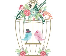 Wedding design with birds vector