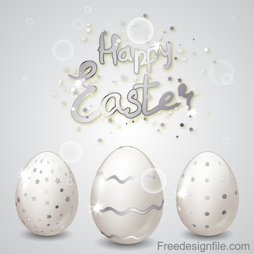 White easter egg and easter card vector