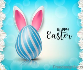 White flower border with easter background vectors 01