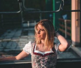 Woman in vintage dress Stock Photo 01