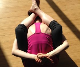 Woman practicing yoga indoors Stock Photo 03