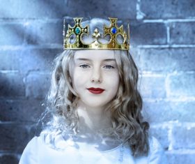 Woman wearing crown Stock Photo