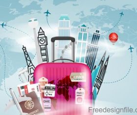 World travel elements vectors design