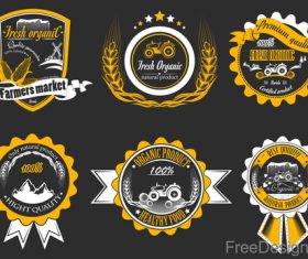 Yellow farm badge design vector