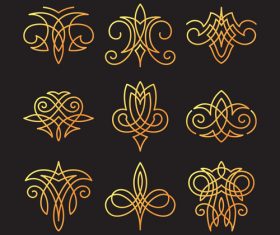 linear elements ornaments vector