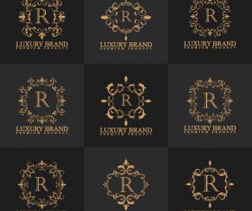 logo luxury golden vector set