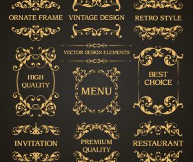 luxury retor decor labels vector