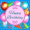 Happy birthday card with stars and balloon vector free download