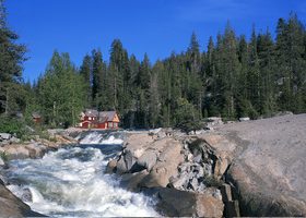 panorama nature water rock trees Stock Photo