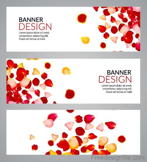 petal styles banners vector