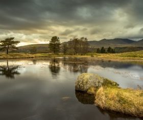 water sky clouds trees nature landscape Stock Photo