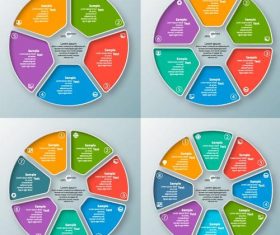 4 Kind cricle infographic template vector