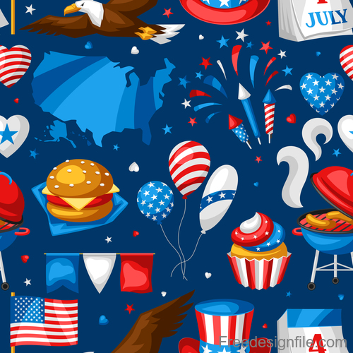 4Th July America Independence Day festive illustration design vector 01