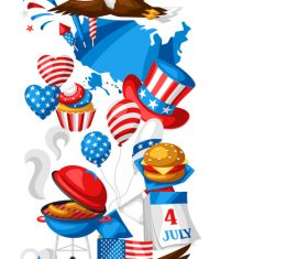 4Th July America Independence Day festive illustration design vector 03