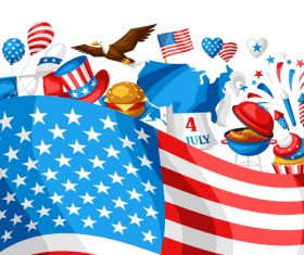 4Th July America Independence Day festive illustration design vector 05