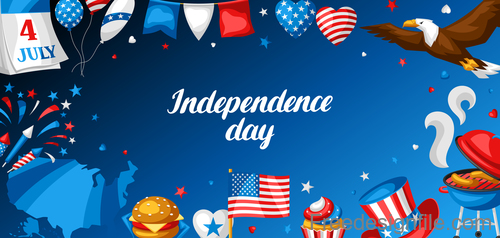 4Th July America Independence Day festive illustration design vector 06