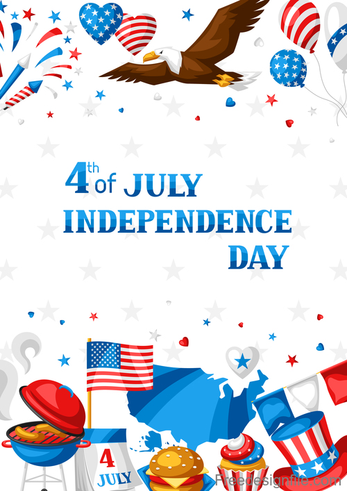 Download 4th July America Independence Day Festive Illustration Design Vector 07 Free Download SVG Cut Files