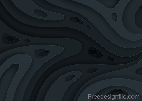Abstract black layered background design vector 01