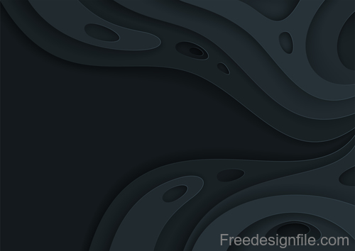 Abstract black layered background design vector 02