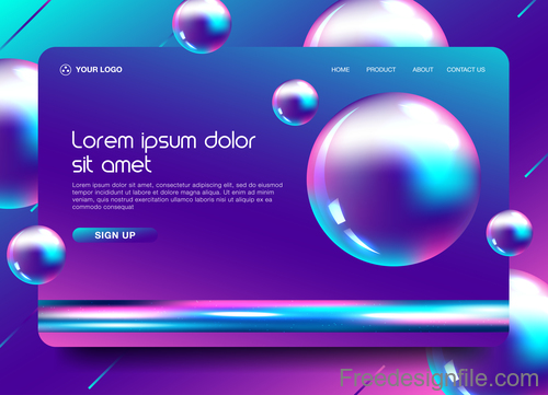 Abstract colorful website background template vector 01