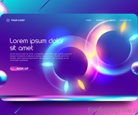 Abstract colorful website background template vector 02