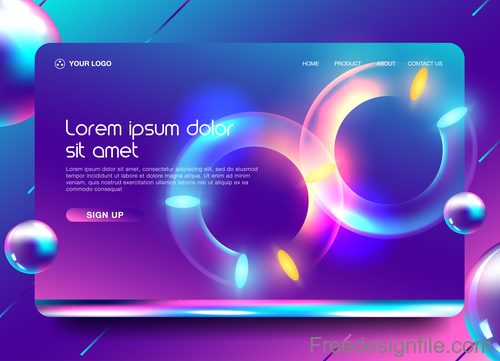 Abstract colorful website background template vector 02 free download