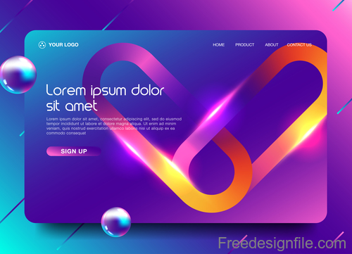 Abstract colorful website background template vector 03