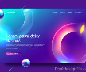 Abstract colorful website background template vector 04