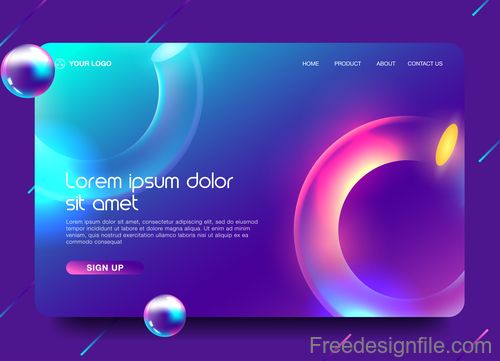 Abstract colorful website background template vector 04