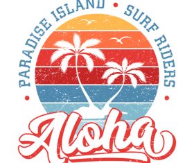 Aloha Paradise Island Logo design vector