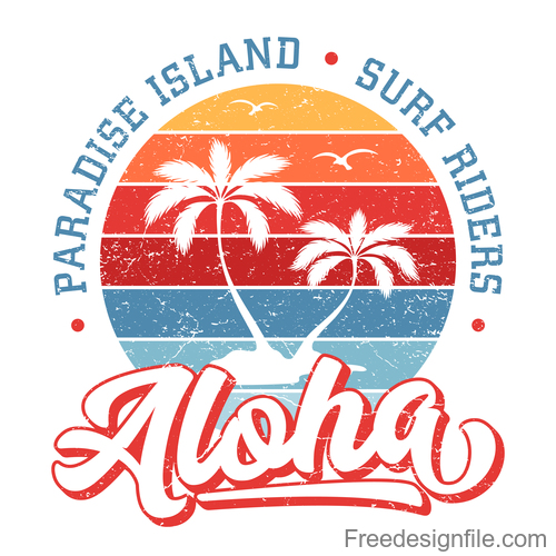 Aloha Paradise Island Logo design vector