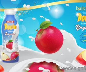 Apple milk poster template vector