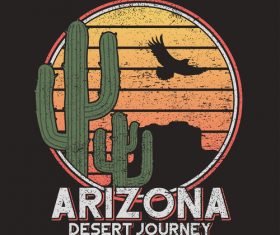 Arizona desert logo for t-shirt design vector