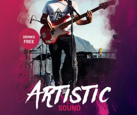 Artistic Sound Event Party Flyer PSD template