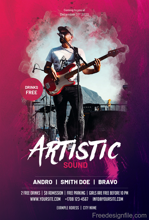 Download Artistic Sound Event Party Flyer Psd Template Free Download PSD Mockup Templates