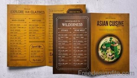 Asian Cuisine Food Menu Bundle PSD Template