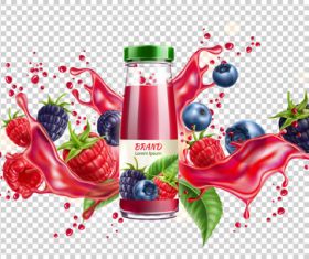 Berry juice splash vector illustration