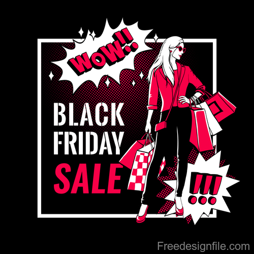 Black Friday sale design cartoon vector 01