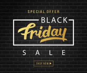 Black Friday sale design with wall background vector