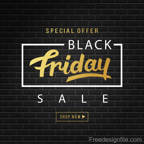 Black Friday sale design with wall background vector