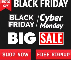 Black Friday shop now with big sale design vector