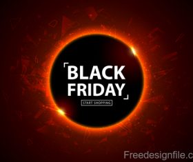 Black Friday start shopping design vector