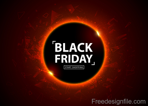 Black Friday start shopping design vector