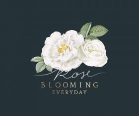 Blooming white flower illustration vector