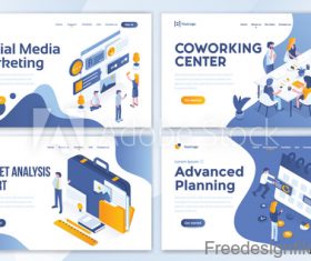 Business website template design collection vector 01