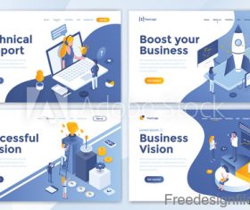 Business website template design collection vector 03