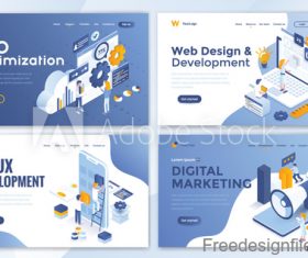 Business website template design collection vector 06